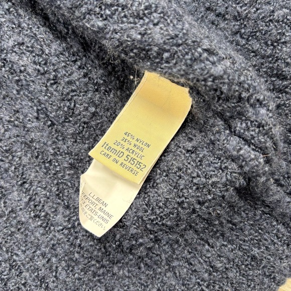 L.L. Bean Women's M Blue Mock Neck Boucle Ribbed Knit Sweater Cozycore Cabincore - Picture 4 of 6